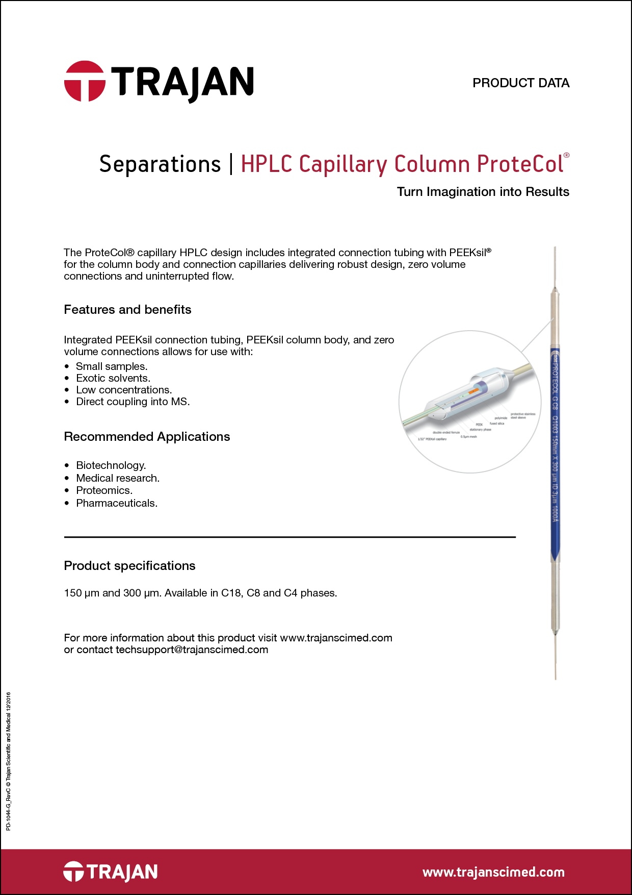 Product Data Sheet - ProteCol® HPLC capillary columns