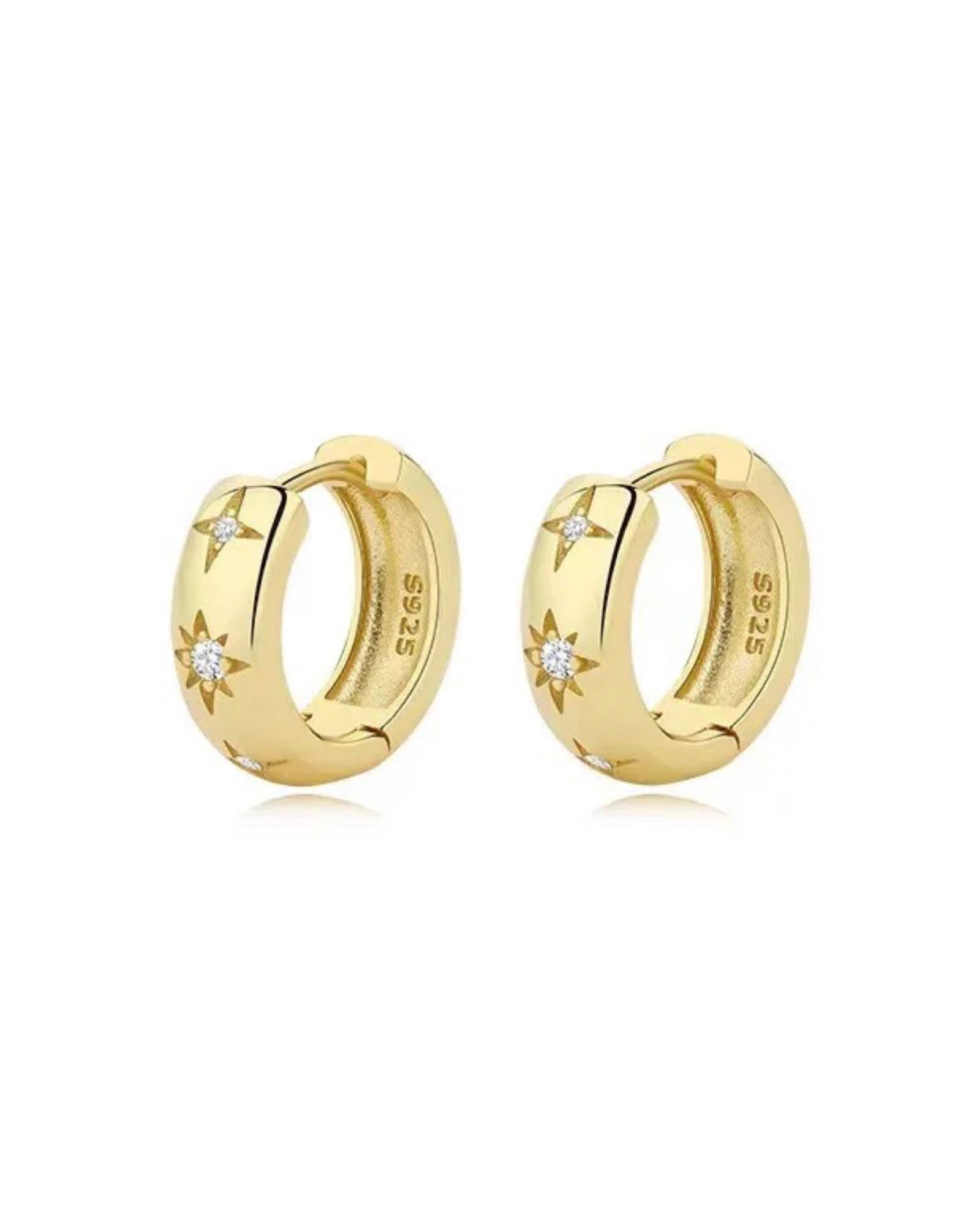 Billede af Belphia Mini Hoops 925 Sterling Sølv med 18K Guldbelagt 14mm - One Size / 925 Sterling Sølv med 18K Guldbelagt