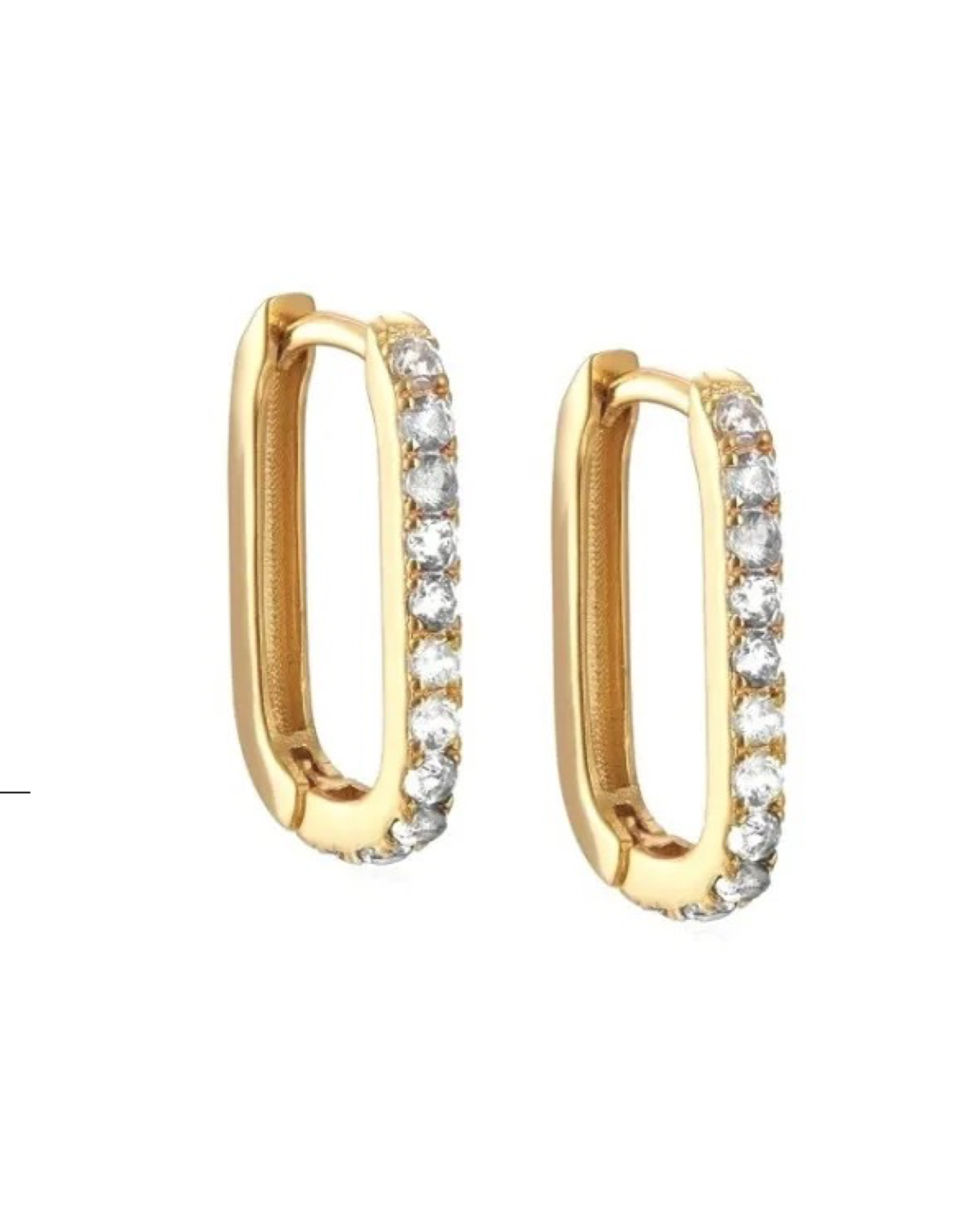 Se Belphia Crystal Hoops 925 Sterling Sølv 18k Guldbelagt - One size / 925 Sterling Sølv 18k Guldbelagt hos Belphia Jewelry