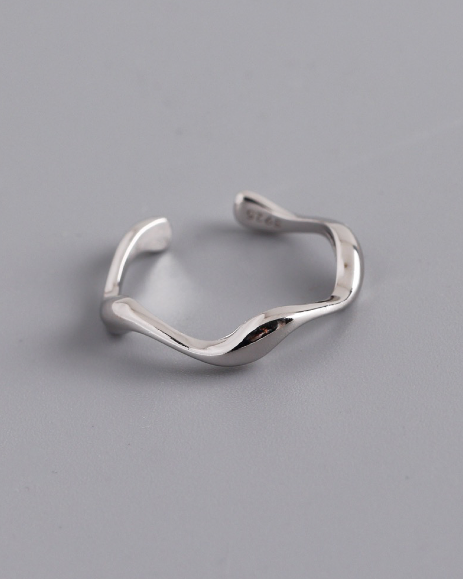 Belphia Wave Ring 925 Sterling Sølv - Justerbar / 925 Sterling Sølv