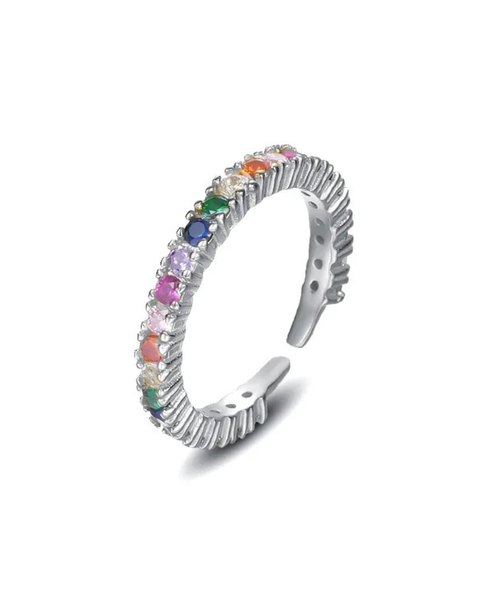 Billede af Belphia Flower Rainbow Ring 925 Sterling Sølv - Justerbar / 925 Sterling Sølv
