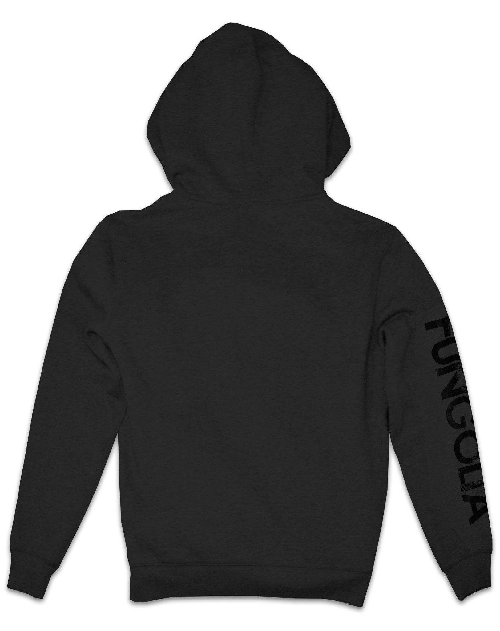 Fungolia Fleece Zip Up Hoodie - Vertical Logo (Black) - FUNGOLIA