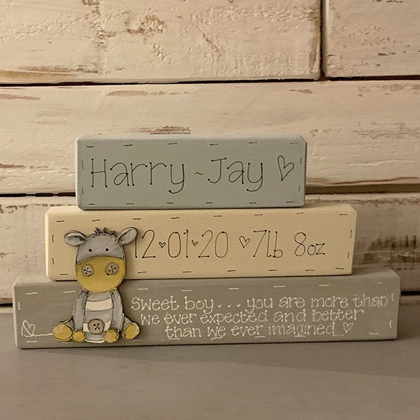 personalised baby blocks