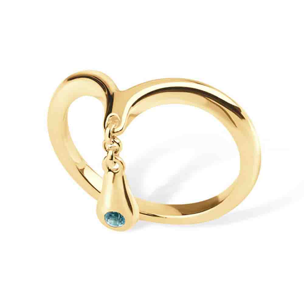 Rockman Jewelry Wishbone Gold Key Ring