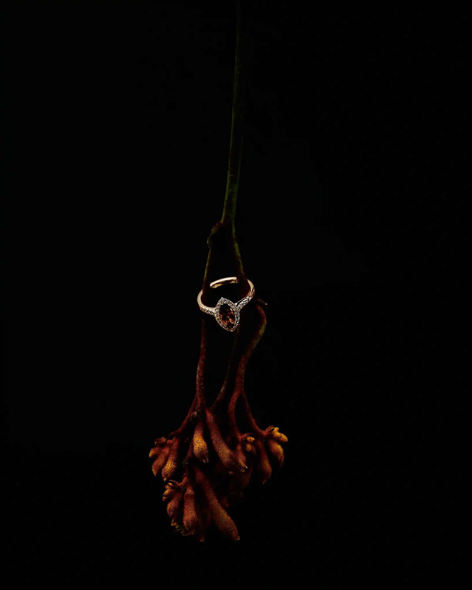złoty pierścionek na kwiatku BELLER