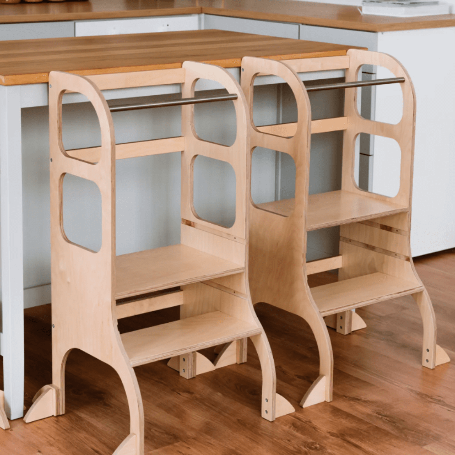 Curolletes - Torre de aprendizaje Montessori convertible en mesa Step'n'sit  - Blanca