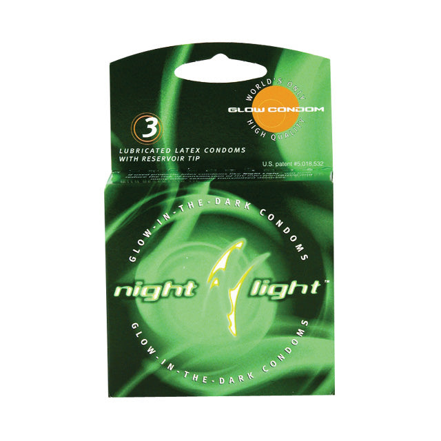 Night Light Glow In The Dark Condoms 3 Pack –