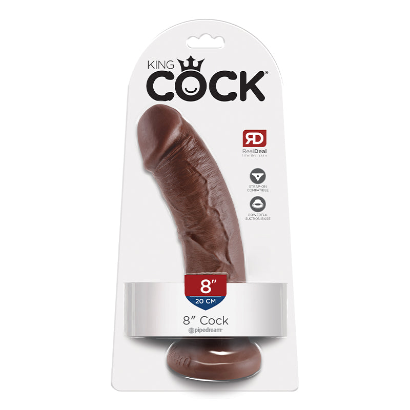 King Cck 8 Inches Dildo Brown