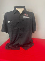 Black Under Armour button up polo's