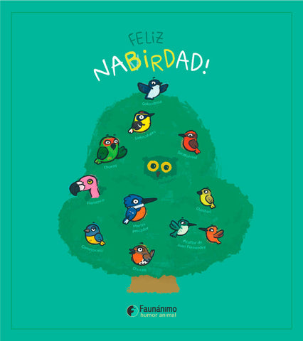 Dibujo de aves en nabirdad por navidad