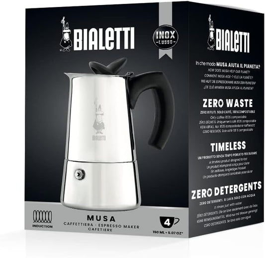 Bialetti Fiammetta Moka Pot – 3 Cup Espresso Stovetop Coffee Maker (Li –  GreenLifeHuman Emporium