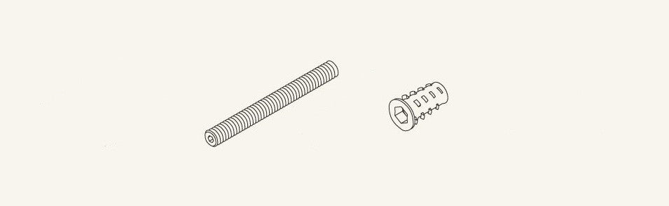 Threaded insert and threaded stud Connector bolt assembly diagram