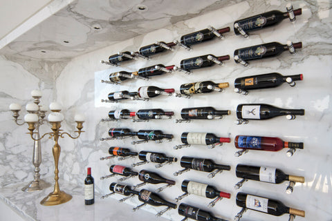 A modular wine rack system.