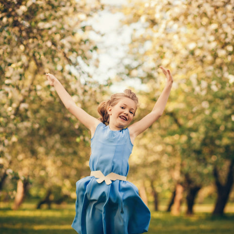 Child jumping in the air