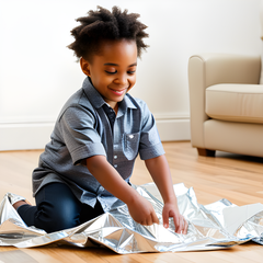 Sensory Foil Blanket Play