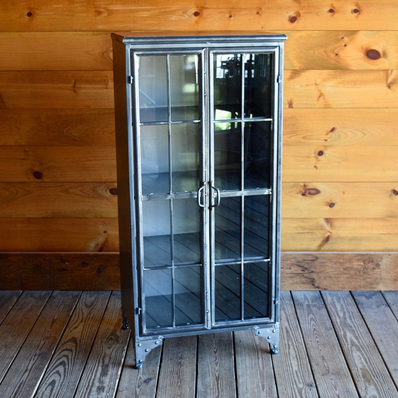 Two Door Apothecary Cabinet Iron Storage Cabinet With Glass