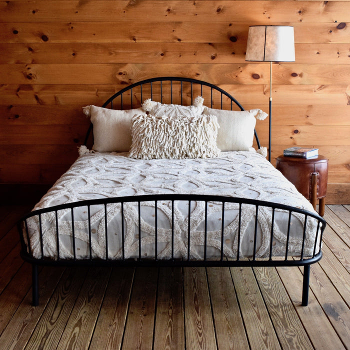 Hand-Wrought Iron Bed | Rustic Hammered Black Iron Bed – Dartbrook