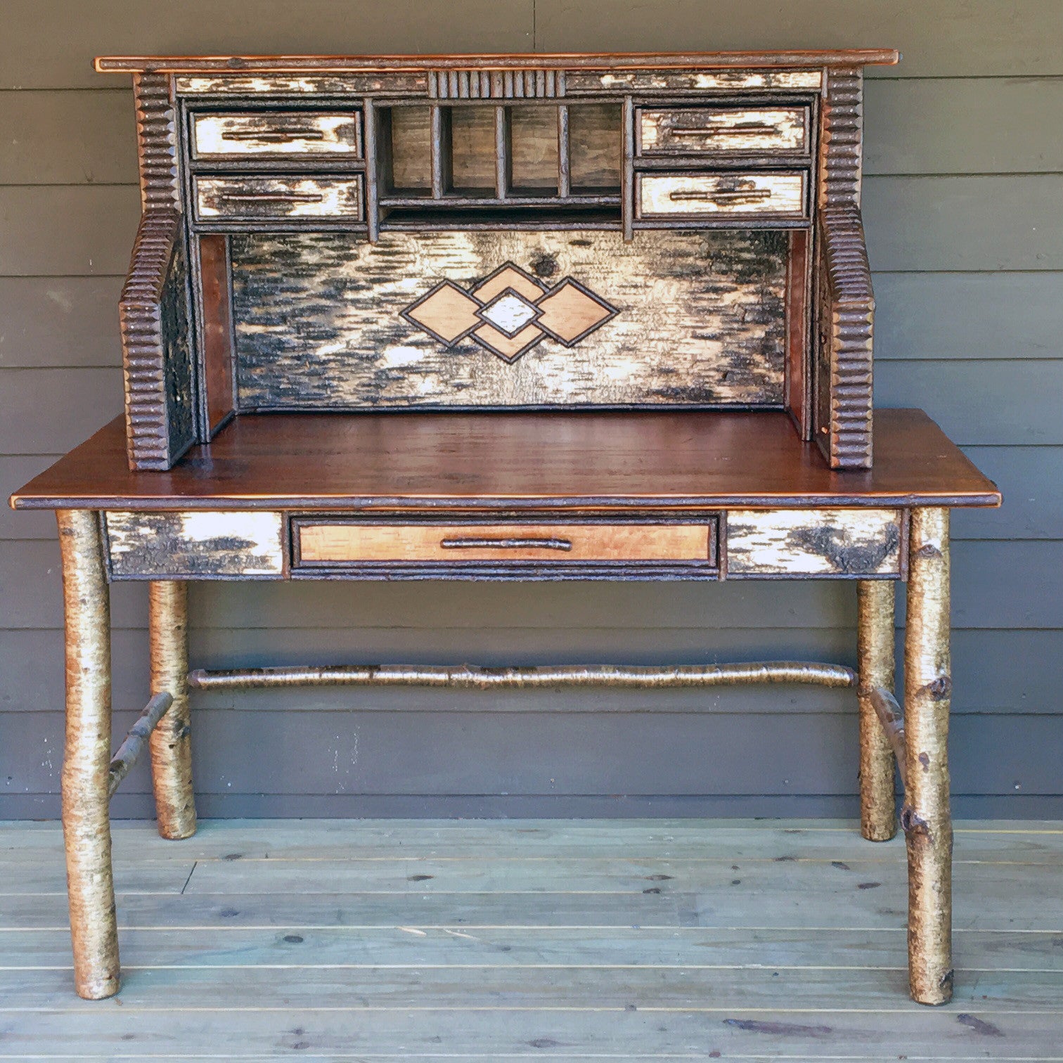 Fly Tying Desk Handmade Rustic Birch Desk Dartbrook Rustic Goods