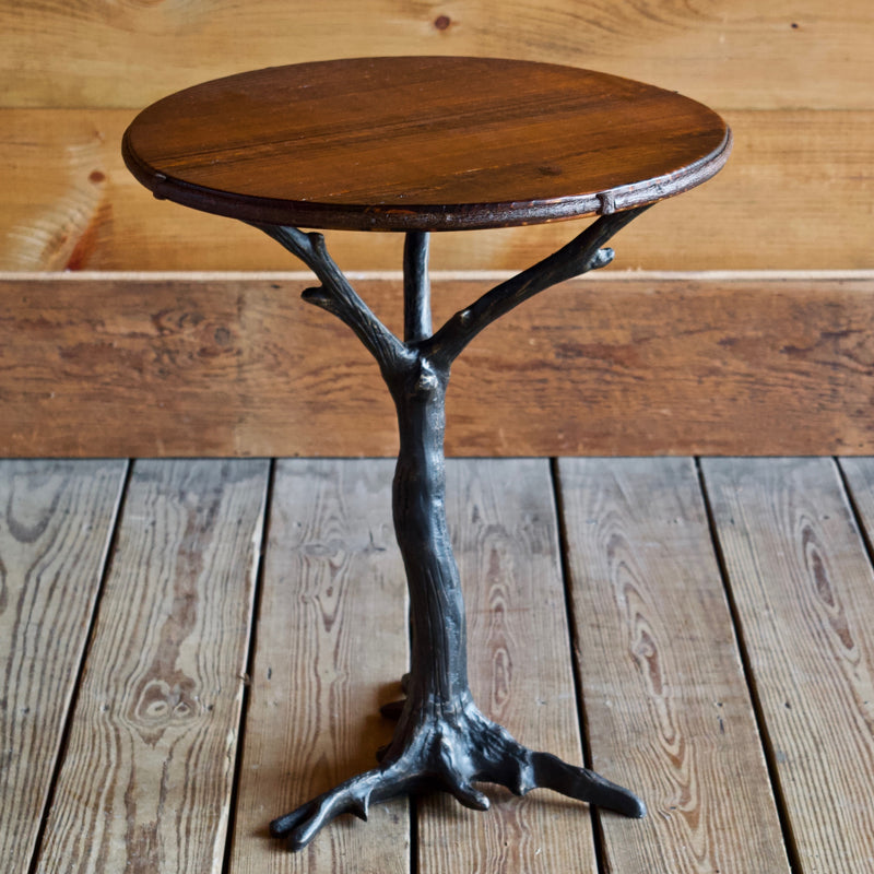 Iron Root Base Side Table With Barnwood Top Rustic Furniture Dartbrook Rustic Goods