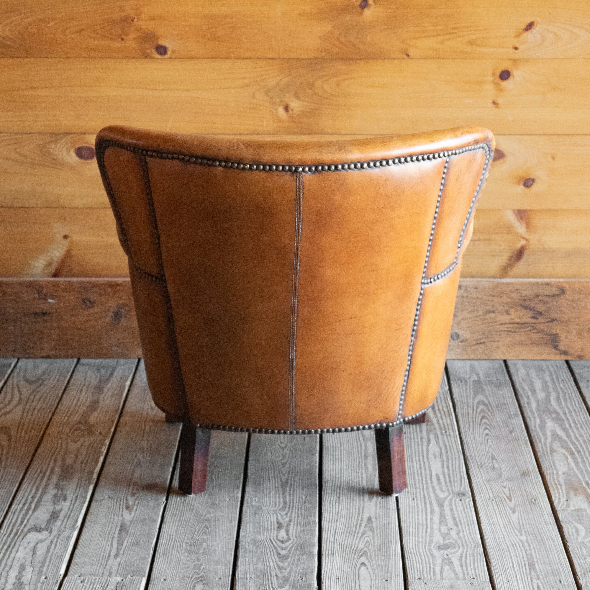 Small leather club chair