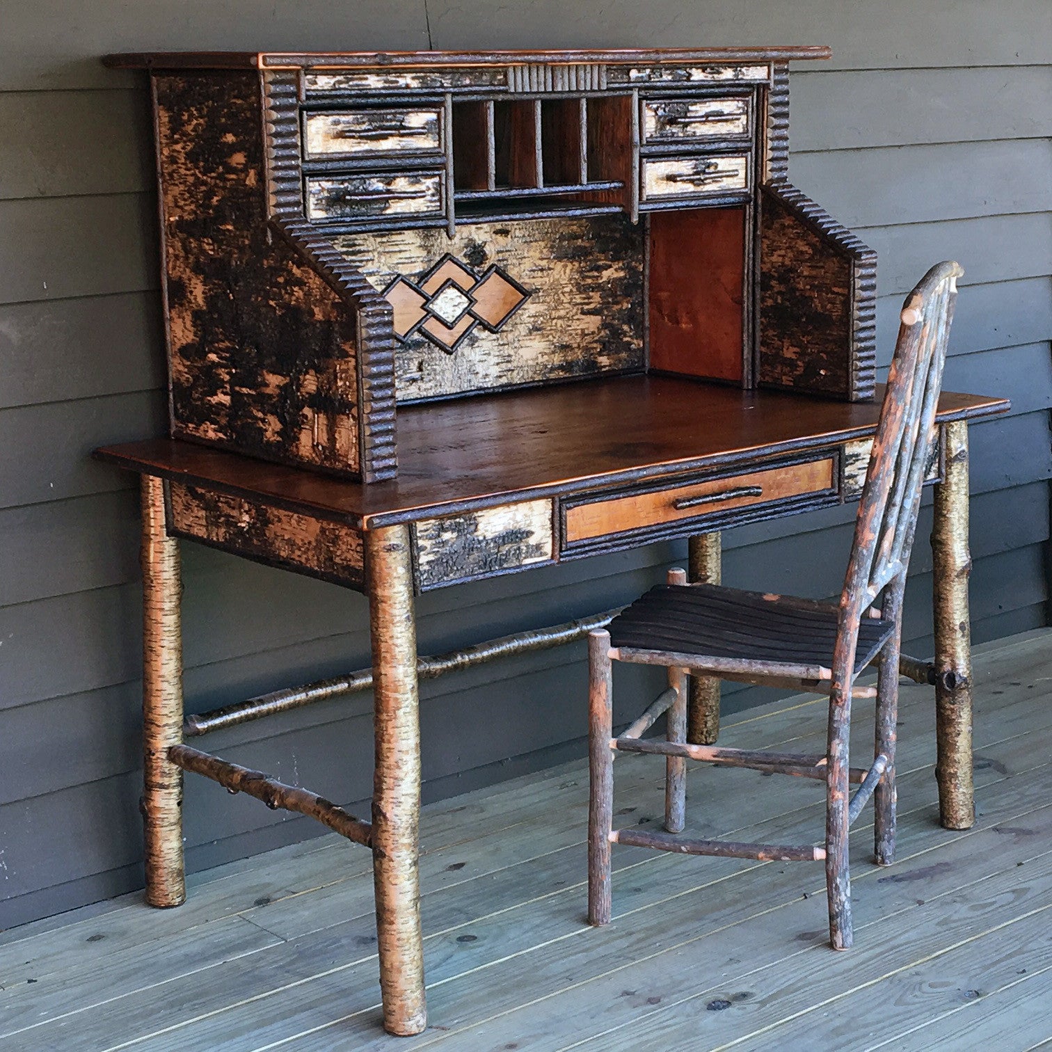 Fly Tying Desk Handmade Rustic Birch Desk Dartbrook Rustic Goods