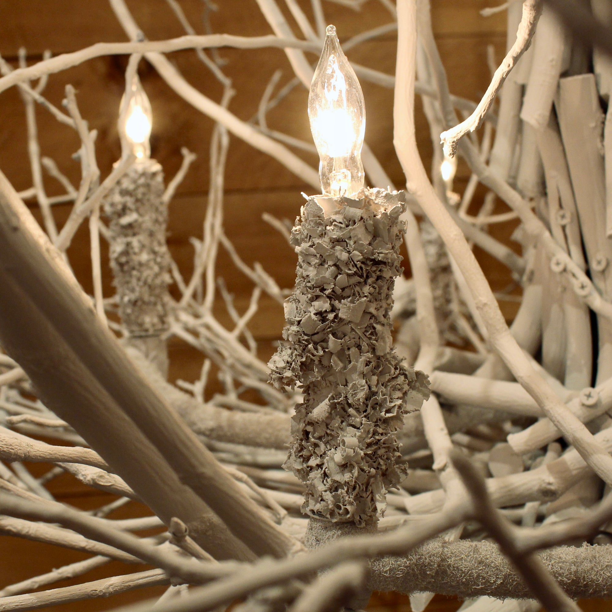 Frosted Gothics Twig Chandelier Rustic Lighting