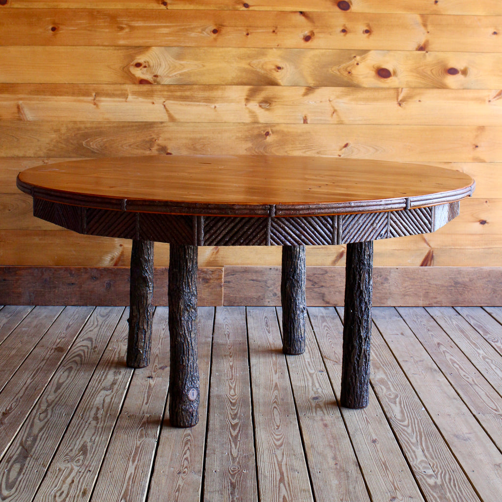 60" Round Rustic Dining Table | Handmade Adirondack Rustic Furniture