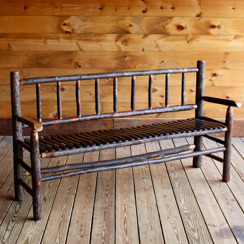 Rustic Hickory Footboard Bench | Rustic Furniture Store – Dartbrook