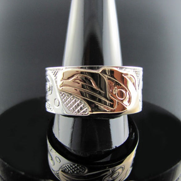 Raven Silver Ring by Haida artist Carmen Goertzen – Spirits of the West  Coast Art Gallery Inc