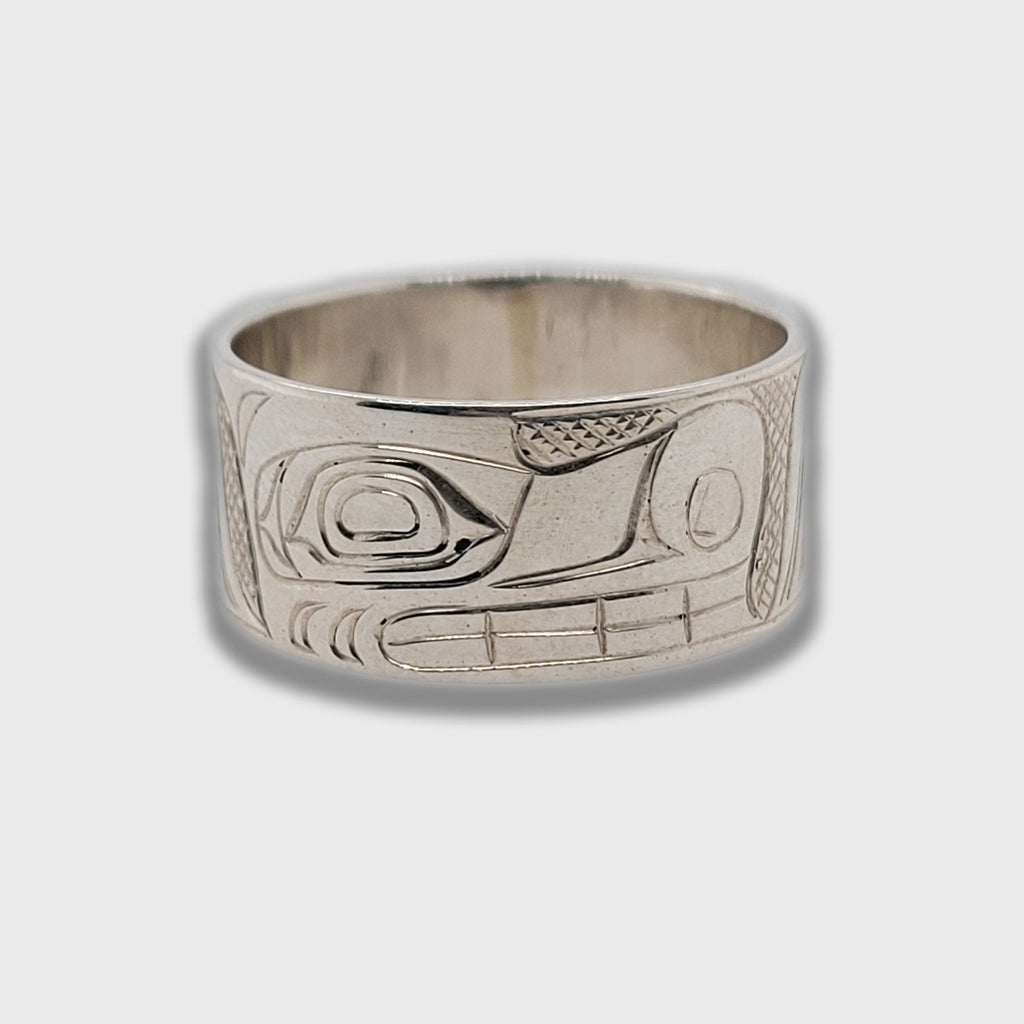 Bear Silver & Gold Ring by Haida artist Carmen Goertzen 8½