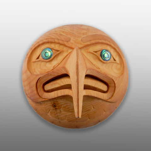 Yew Wood Eagle Pendany by Haida Master Carver Ron Russ