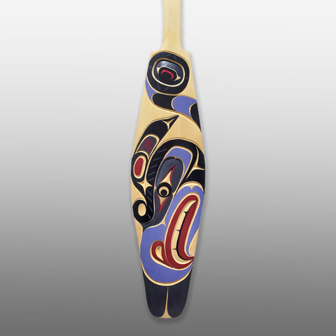 Carved Thunderbird Kolus Paddle by Kwakwaka'wakw artist Talon George