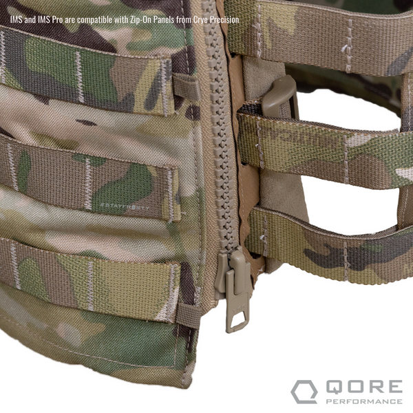 IMS and IMS Pro conformal plate carrier hydration systems are compatible with Zip-On Panels by Crye Precision for JPC and AVS