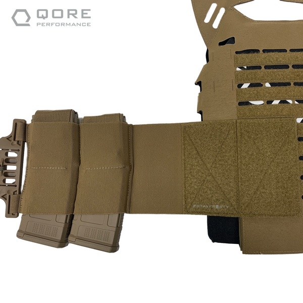 IcePlate EXO (ICE) Elastic Cummerbund comes with integrated mag pouches for 556 PMAGS, SOARescue MedMags, radios, etc.