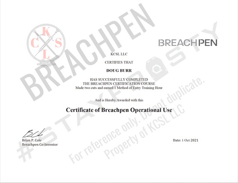 Breachpen certification