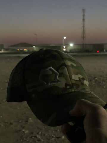 Qore Performance Q-Hex MultiCam Snapback Hat down range