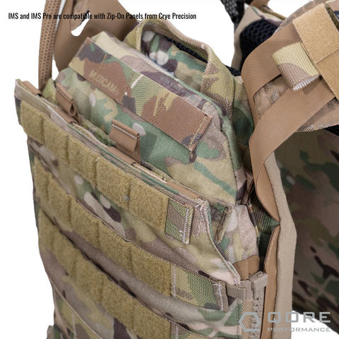 IMS (IcePlate MOLLE Sleeve) de Qore Performance est compatible avec les panneaux arrière zippés de Crye Precision