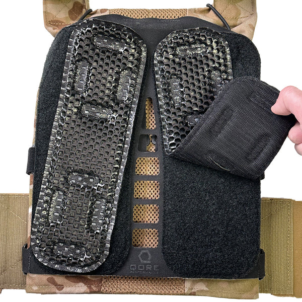 CATAMARAN Universal MOLLE Plate Carrier Ventilation Adapter panel for body armor ventilation mounted to AC1 Plate Carrier from T.REX Arms