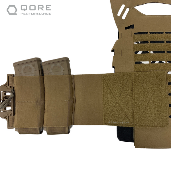 IcePlate EXO (ICE) Elastic Cummerbund comes with integrated mag pouches for 556 PMAGS, SOARescue MedMags, radios, etc.