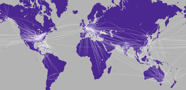 Qore Performance International shipping map