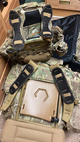 US Army infantry use IceVents Aero ventilated plate carrier shoulder pads, IceVents Classic ruck shoulder pads, and IcePlate Curve plate carrier hydration, ruck hydration