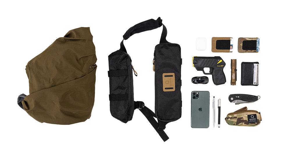 EDC Travel Sling by Qore Performance for walking, hiking, travel, every day carry