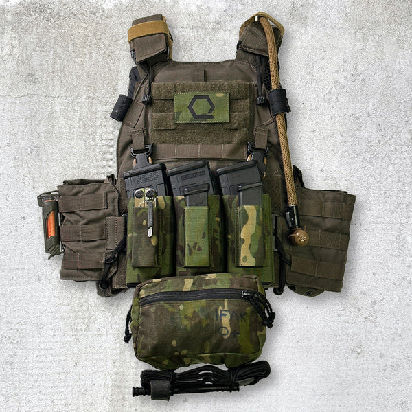 LBT 6094 plate carrier with Esstac mag placard and Spiritus Systems SACK Pouch MK3 in MultiCam Tropic.