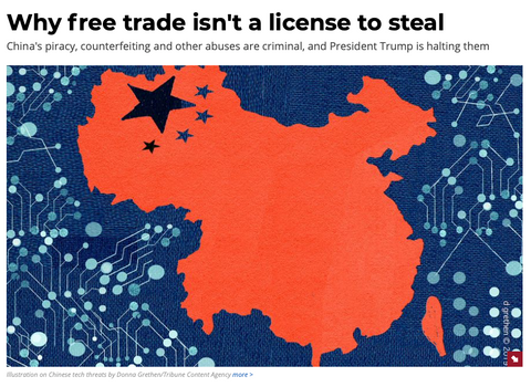 China is a nation of intellectual property thieves and cannot be trusted in trade with the United States