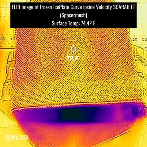 spacermesh est un isolant et bloque la transmission thermique, ce qui rend les utilisateurs de porte-plaques plus chauds, plus chauds et plus à risque de coup de chaleur