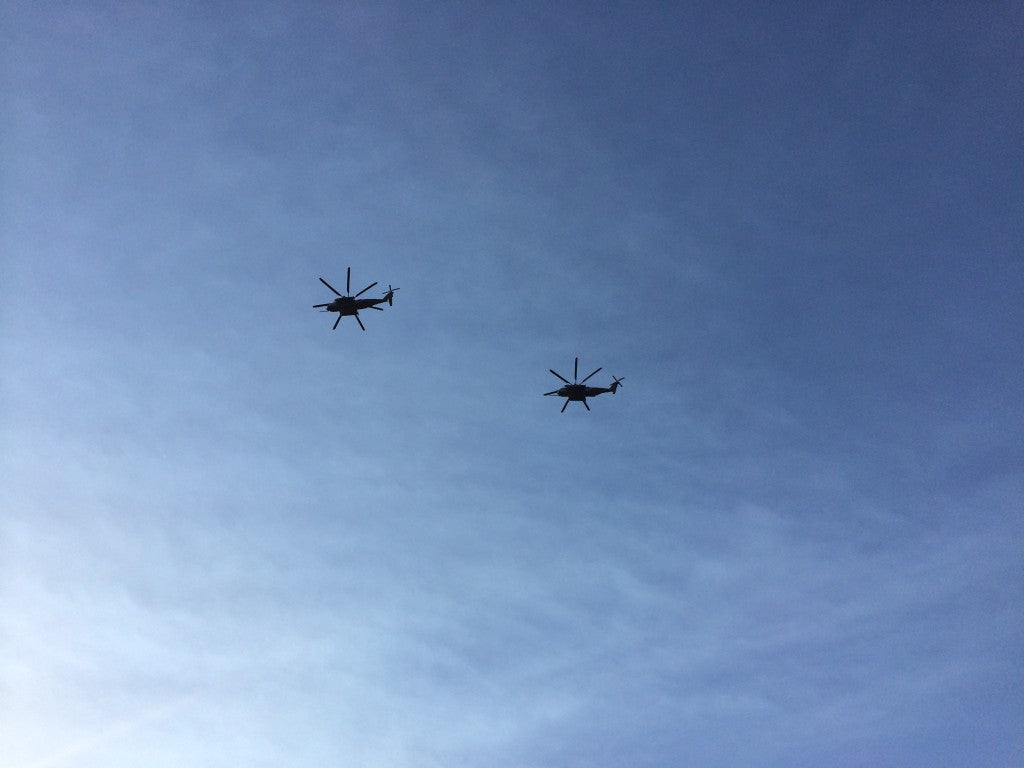 Marine Corps CH-53s battle the California wildfires