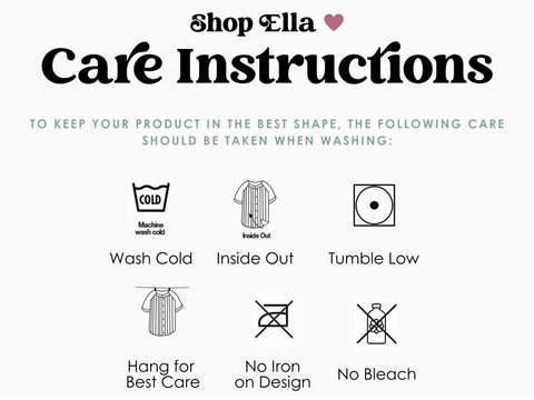 shop ella wash care instructions for shirts and sweatshirts
