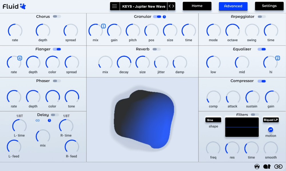 Fluid VST advanced effects interface