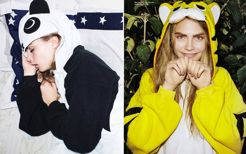 Cara Delevingne in her full animal kigurumi