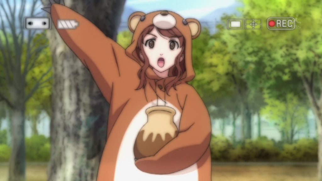 bear kigurumi holding a jar